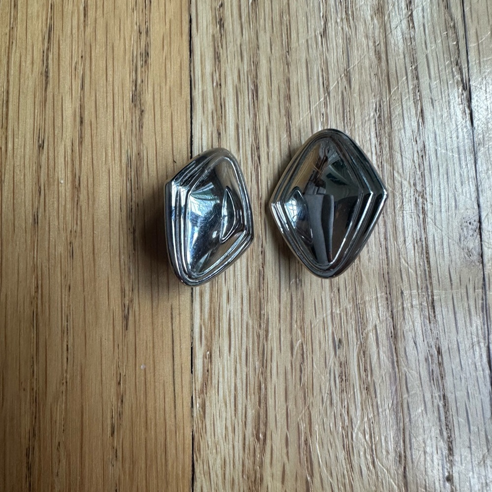 Vintage Monet silver toned  clip earrings